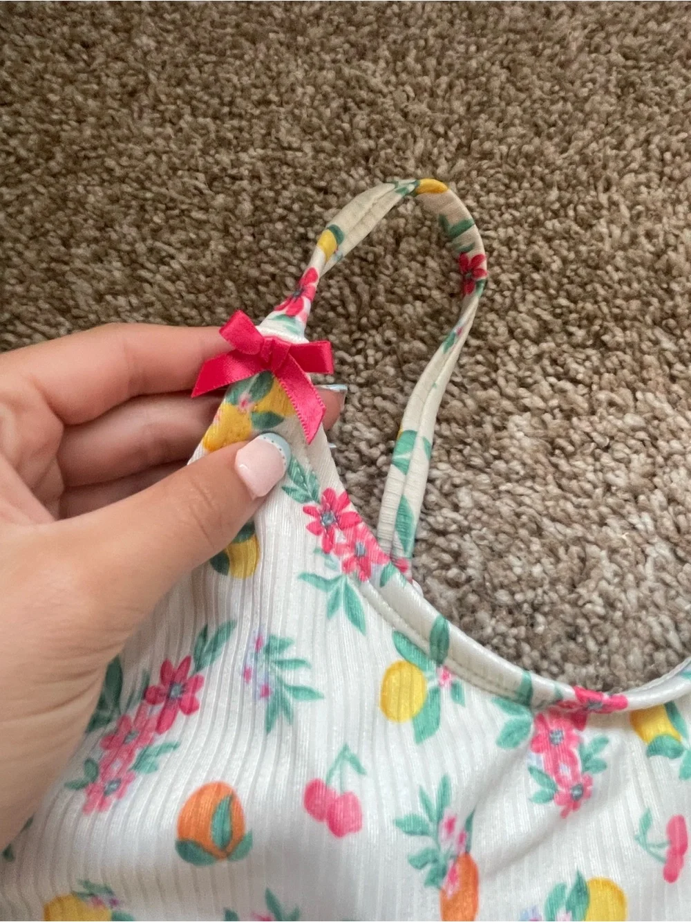 art class White Floral & Fruit Two-Piece Girls Swim Bikini